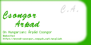 csongor arpad business card